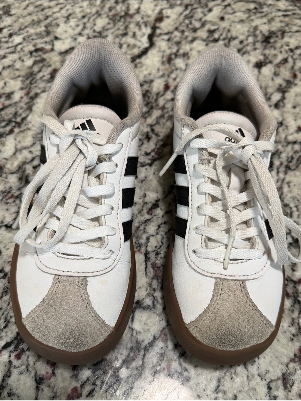 Adidas VL Court 3.0 Unisex White and Black Retro Court Sneakers with Gum Sole